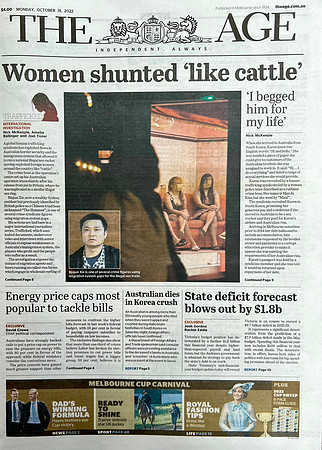 Front cover - The Age October 2022