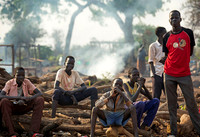 Young South Sudanese refugees in a transit centre