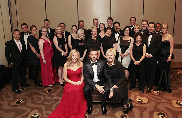 Mel Doyle, Hugh Jackman & Debora-Lee Furness & World Vision staff